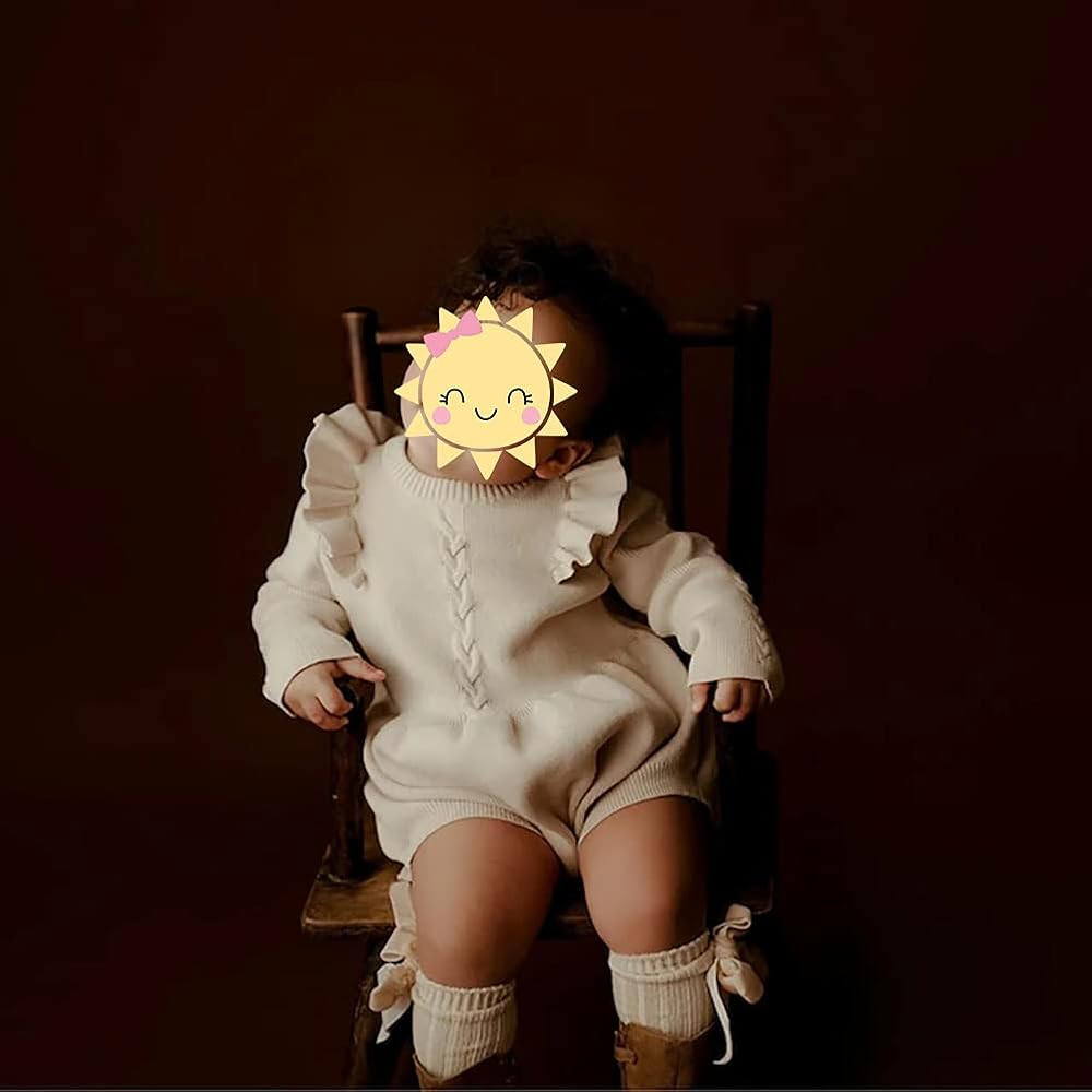 IMEKIS Newborn Baby Girls Sweater Romper Knit Fall Outfit Ruffles Long Sleeve Knitted Bodysuit Wi... | Amazon (US)