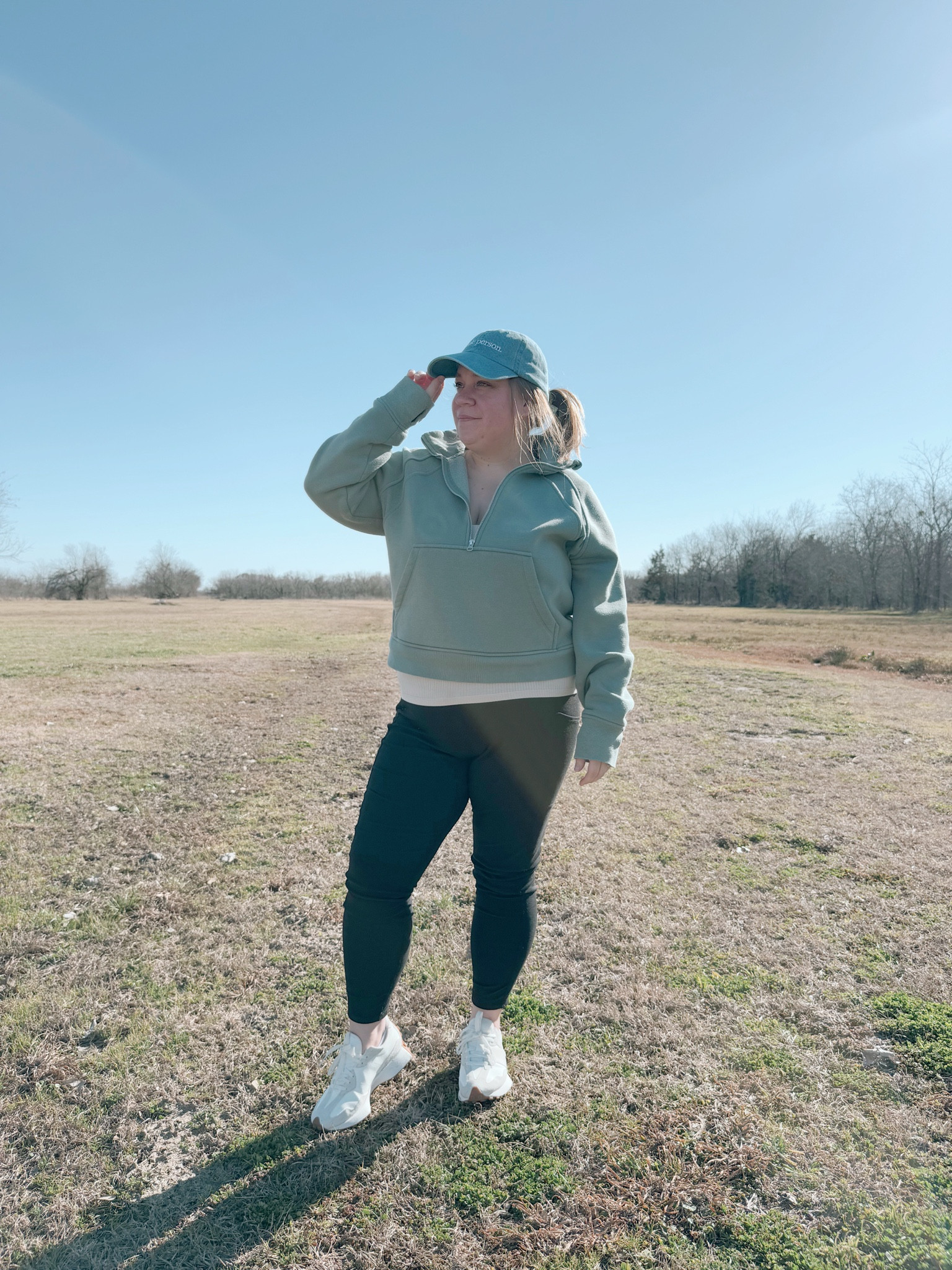 Living for the hope of it all✨
A little active wear moment featuring my new Book Of The Month baseball cap, my new favorite tennis shoes from New Balance & my Lulu Scuba Dupe from Costco! 

#LTKActive #LTKPlusSize