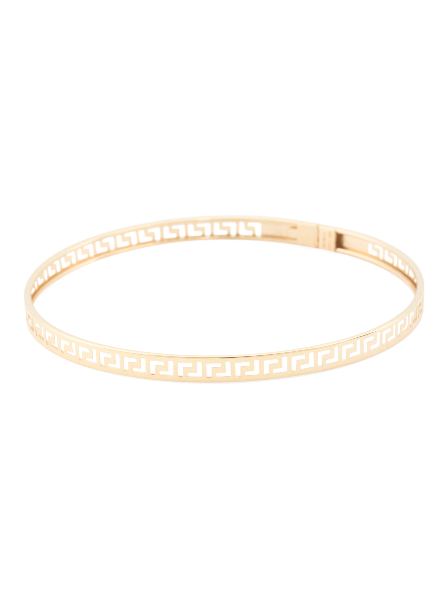 Made In Italy 14k Gold Greek Key Cut Out Bangle Bracelet | TJ Maxx