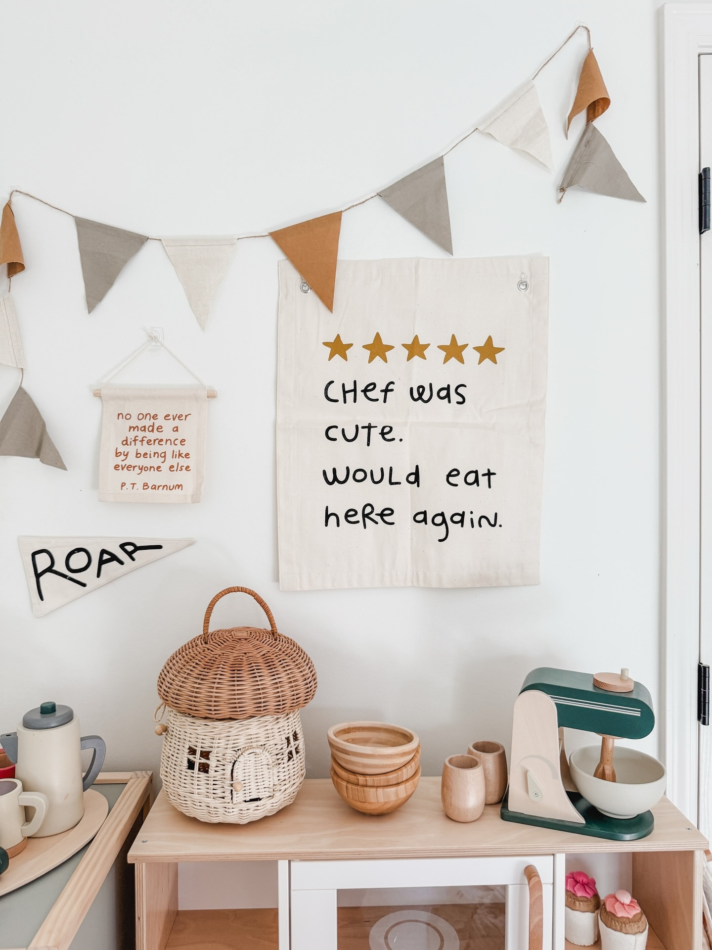 A little update for the kitchen corner, thanks to @shopimanikids 🥰 as much as I love the “long live boyhood” banner, I think it’s time to move it up to the boys’ room!

#LTKKids #LTKmomlife