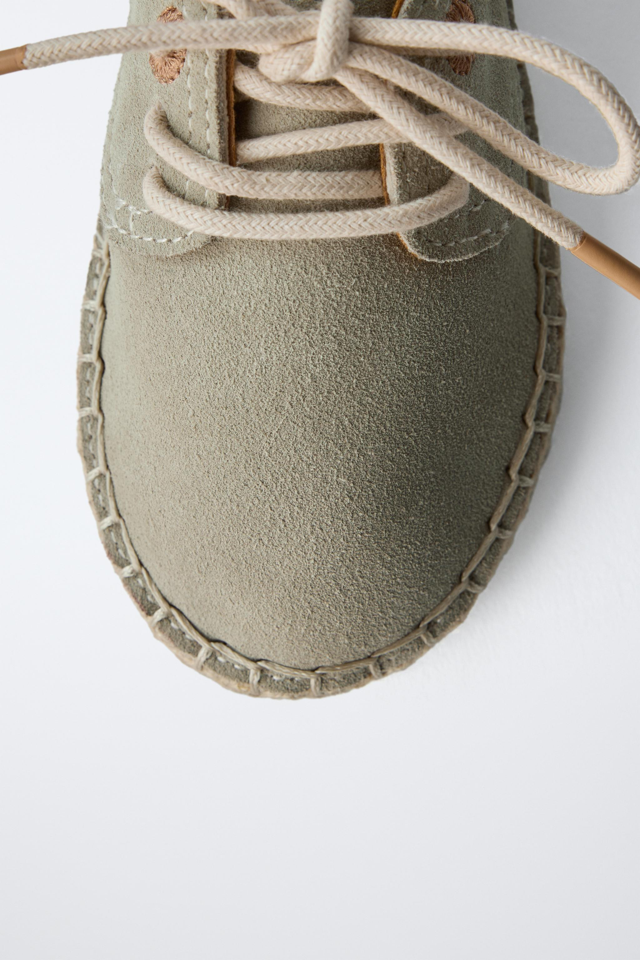 LEATHER JUTE DERBY SHOES | Zara US