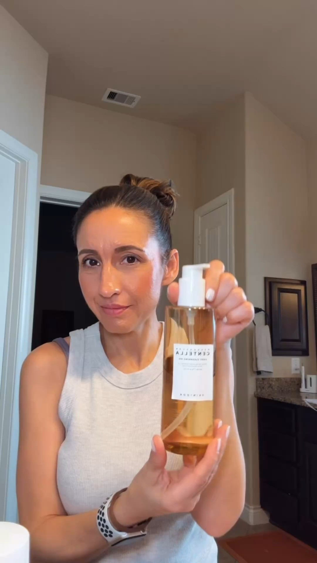 Tripe cleanse routine I swear by. This is what I do before using any serums or toners. 
Centella light cleansing oil. 
Micellar water (gets off any residual eye makeup. )
Prequel Gleanser. Love this stuff. 
I have oily skin with rosacea. My skin is sensitive too.

#LTKBeauty #LTKmorningroutine #LTKselfcare