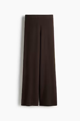 Wide rib-knit trousers | H&M (UK, MY, IN, SG, PH, TW, HK)