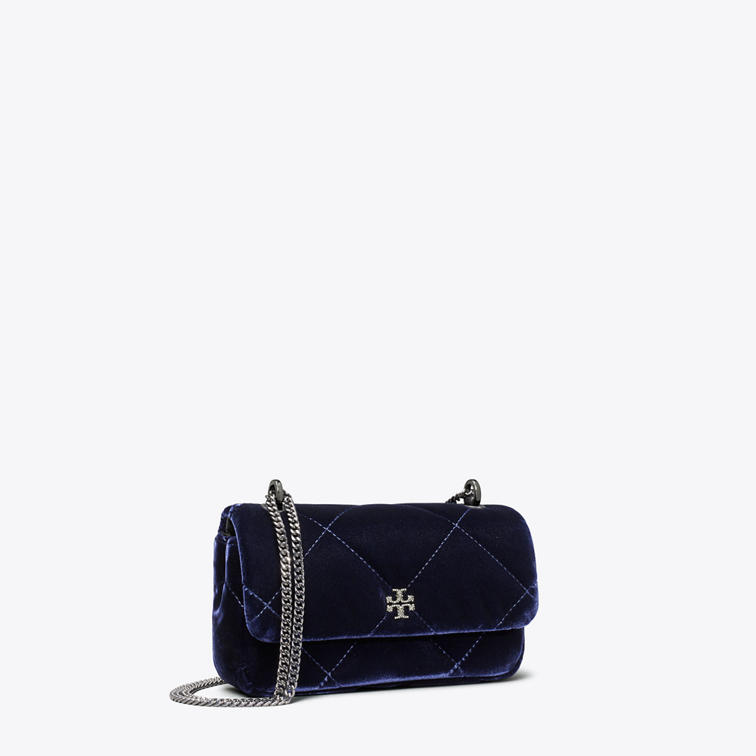 Tory Burch Mini Kira Diamond Quilt Velvet Pavé Flap Bag | Tory Burch (US)