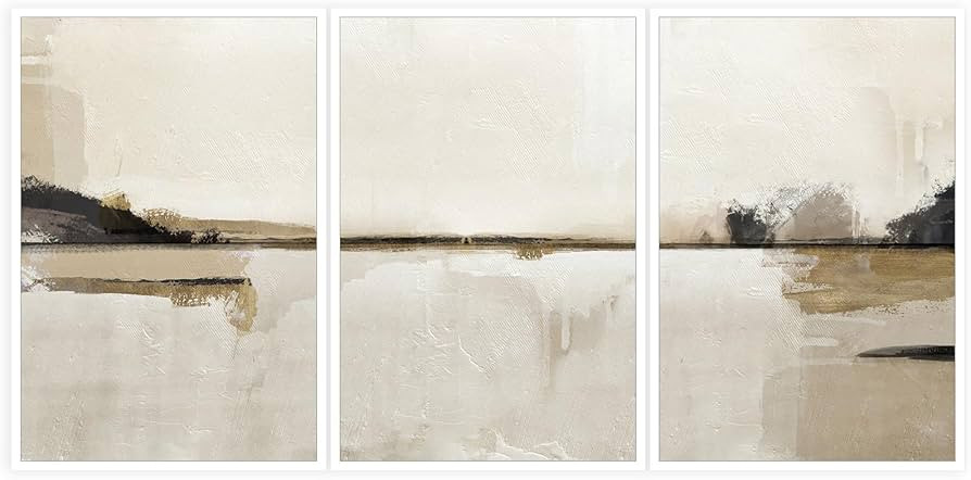 Rubeoxn Abstract Nordic Neutral Posters Set Of 3 Watercolor Pastel Prints Painting Abstract Lakes... | Amazon (US)