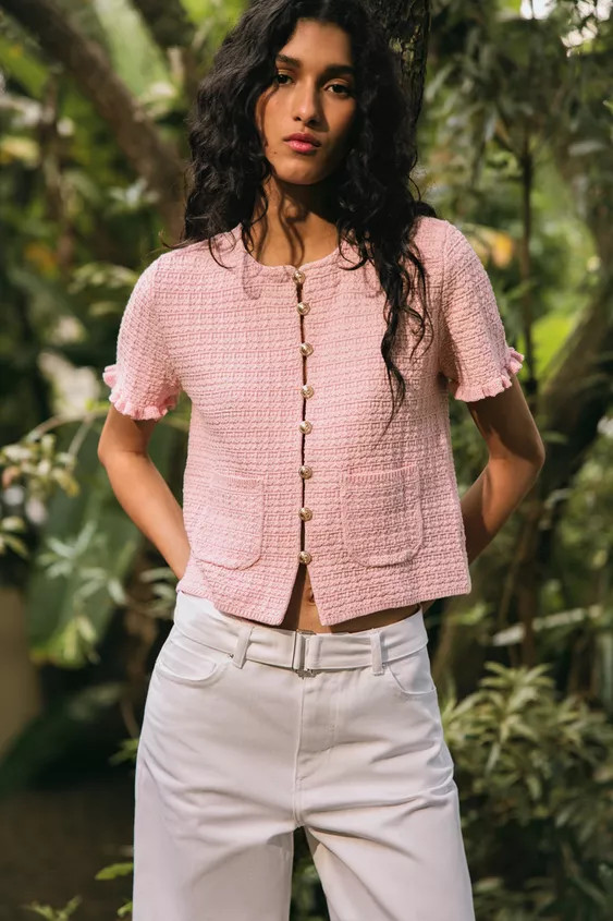 RUFFLED KNIT CARDIGAN | Zara US