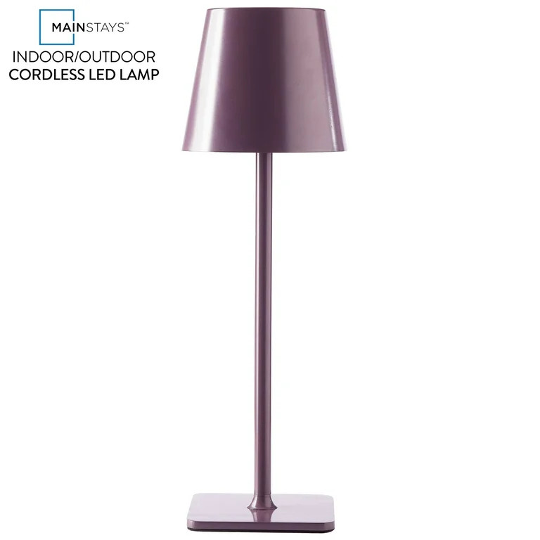 Mainstays 13-Inch Rechargeable Table Lamp, Enchanting Purple Finish | Walmart (US)
