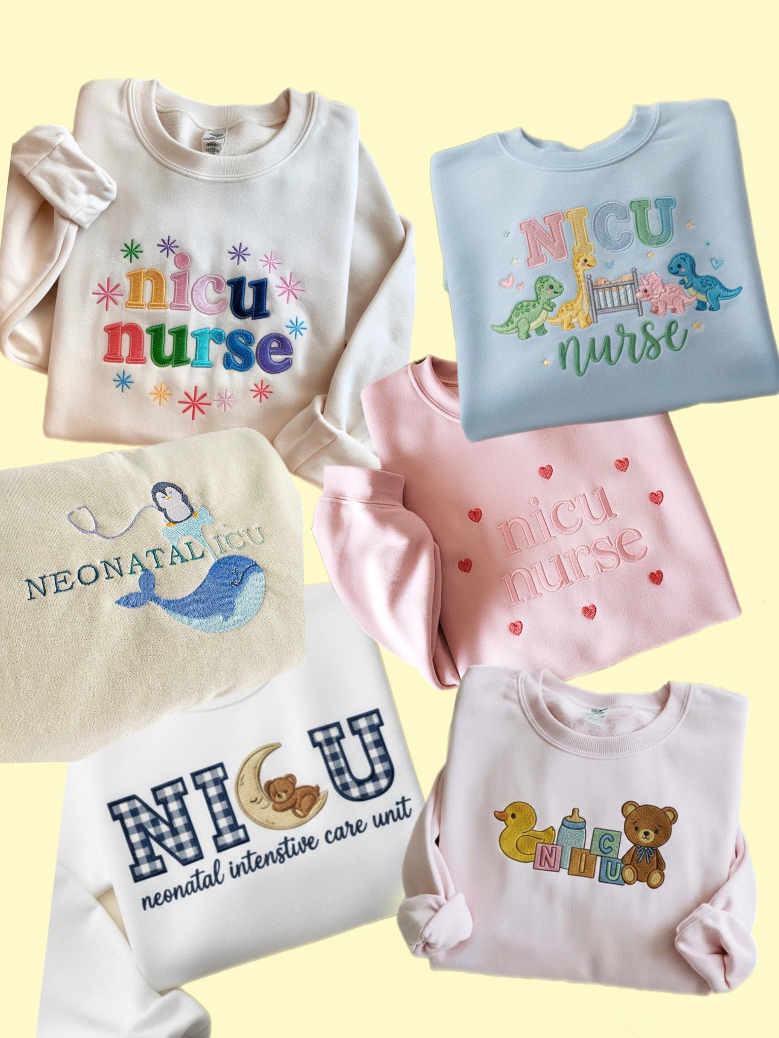 cutest embroidered nicu sweatshirts 

#LTKWorkwear