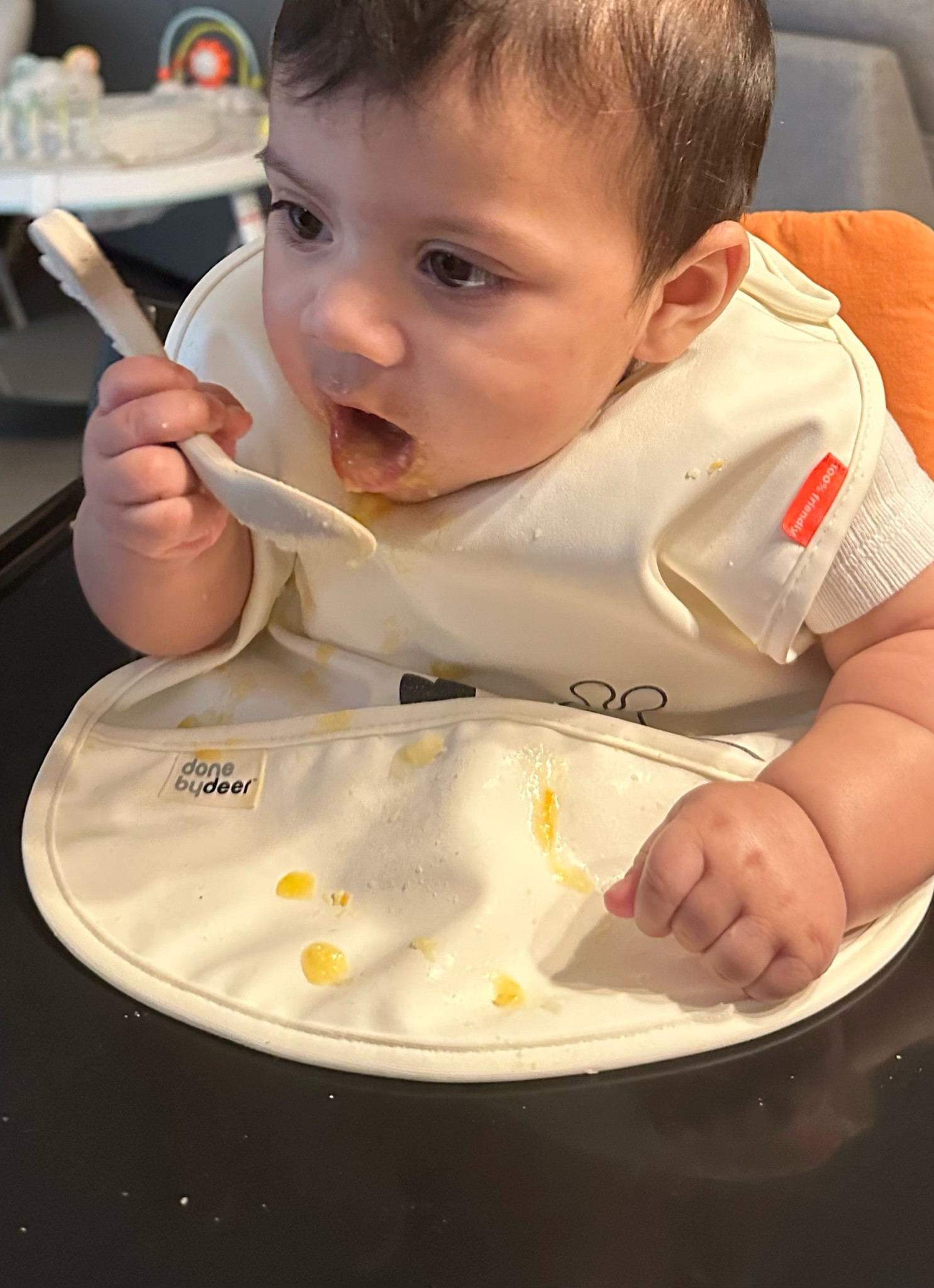 My baby boy started his solids and we are loving done by dear’s utensils. 

The cute cutlery set with a spoon and fork ensure a steady grip and help keep little eaters focused on the task at hand . Free of PVC, BPA and phthalates. Complies with EN 14372. Care: Dishwasher safe up to 70°C. 

#LTKBaby #LTKKids #LTKBump