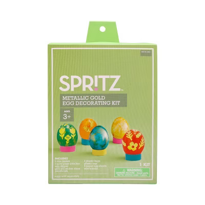 Metallic Gold Easter Egg Decorating Kit with Stickers - Spritz™ | Target