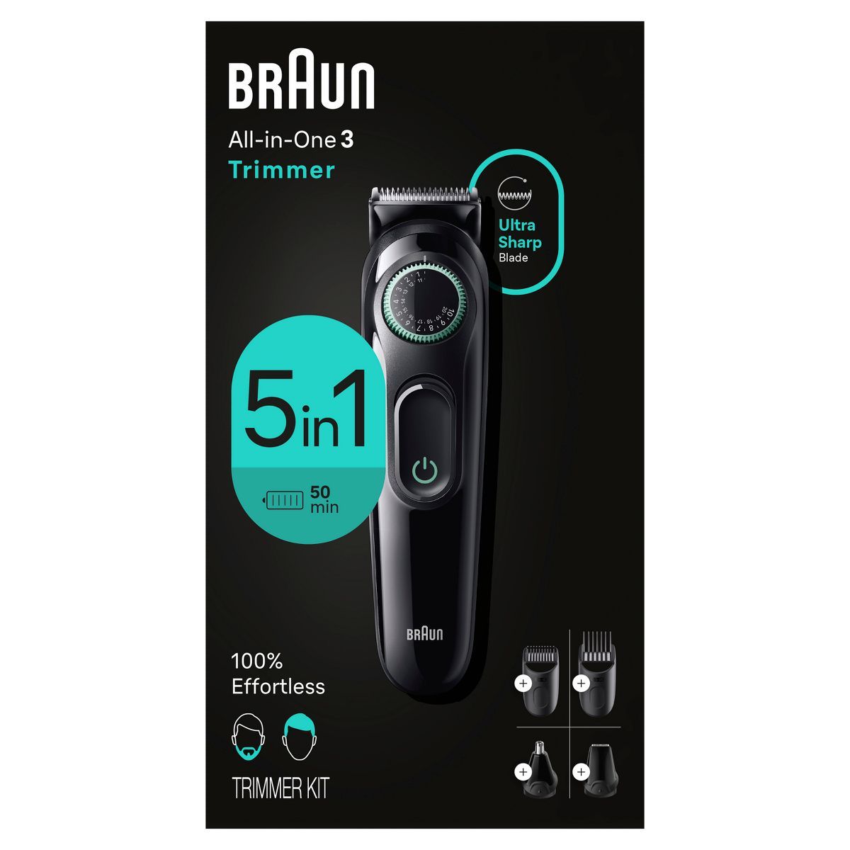 Braun Series 3 AiO3450 Rechargeable 5-in-1 Ear, Nose, Beard & Hair Trimmer | Target
