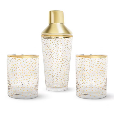 American Atelier Cocktail Shaker with 2 Rock Glasses, 3-Piece Set, Old Fashioned Glasses for Whis... | Target