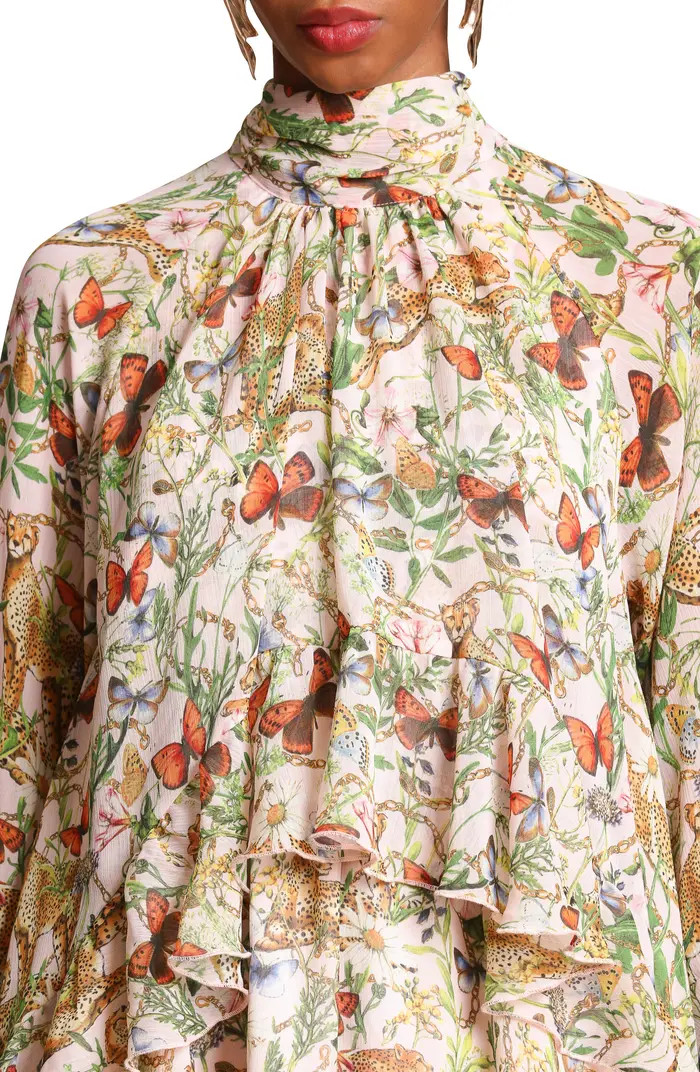 Avec Les Filles Mixed Print Long Sleeve Minidress | Nordstrom | Nordstrom