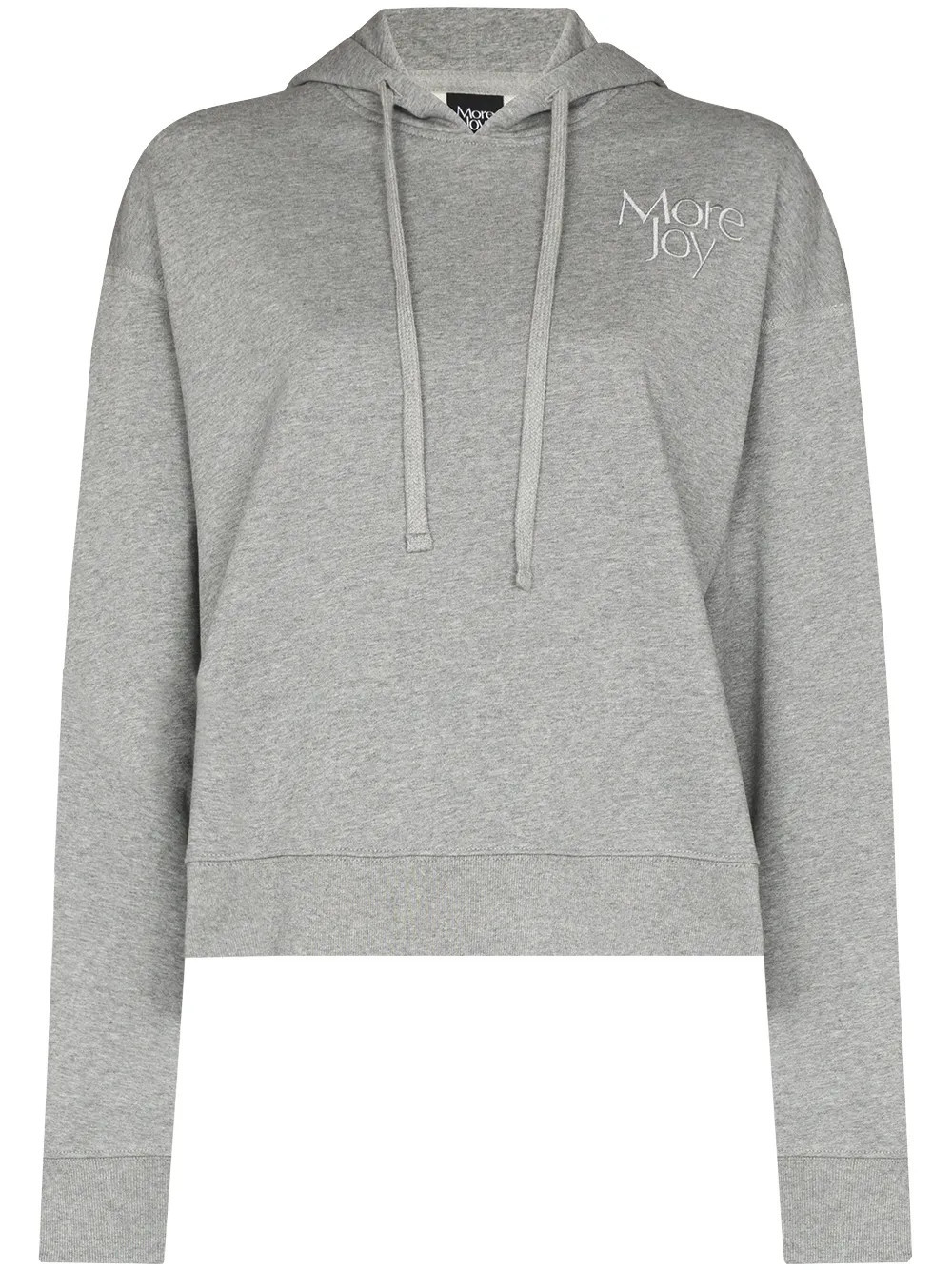 More Joy logo-embroidered cropped hoodie - Grey | Farfetch Global