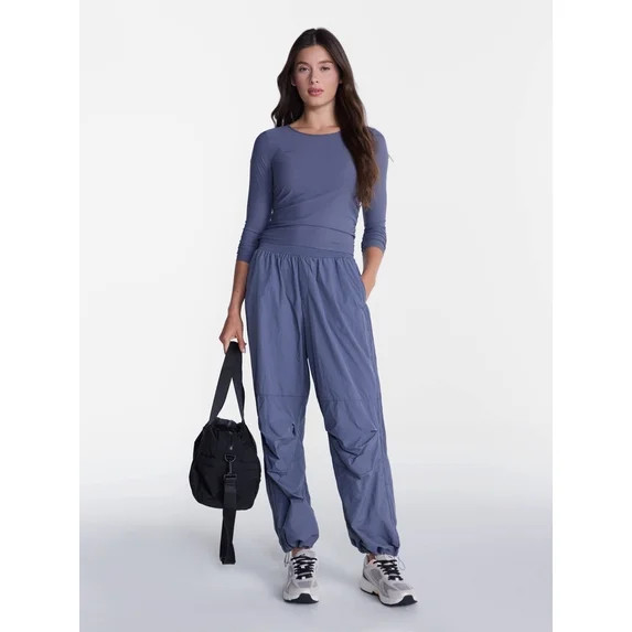 Avia Women's and Women's Plus Crinkle Pants with Pleated Knees, 27" Inseam, Sizes XS-4X | Walmart (US)