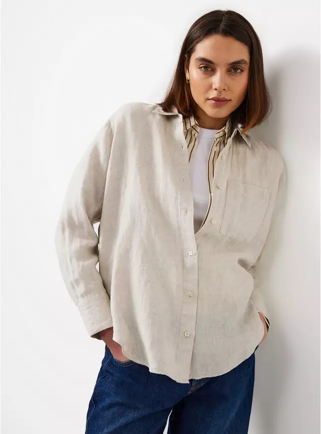 Neutral Pure Linen Shirt 16 | Tu Clothing