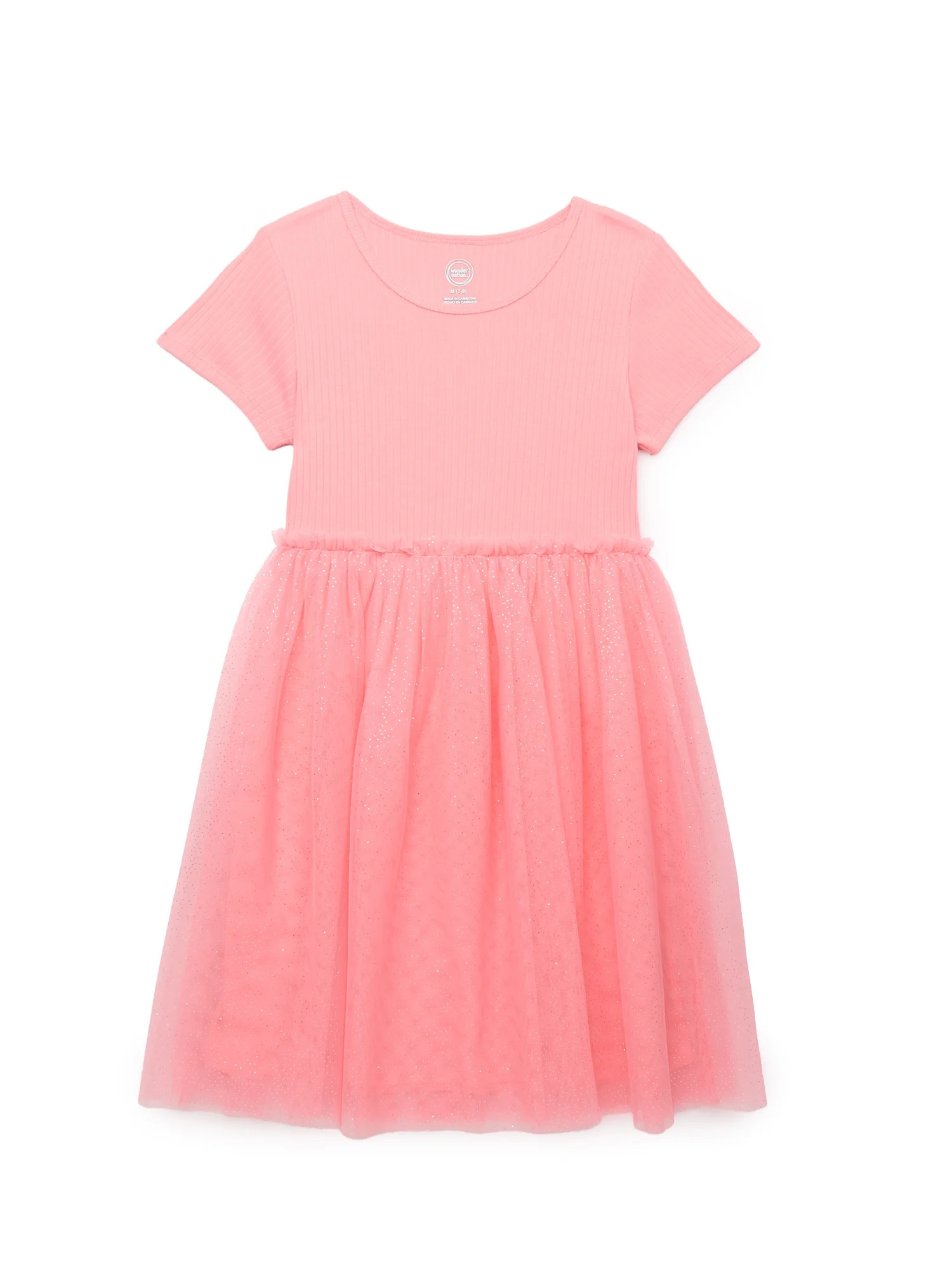 Wonder Nation Girls Short Sleeve Tutu Dress, Sizes 4-18 & Plus | Walmart (US)