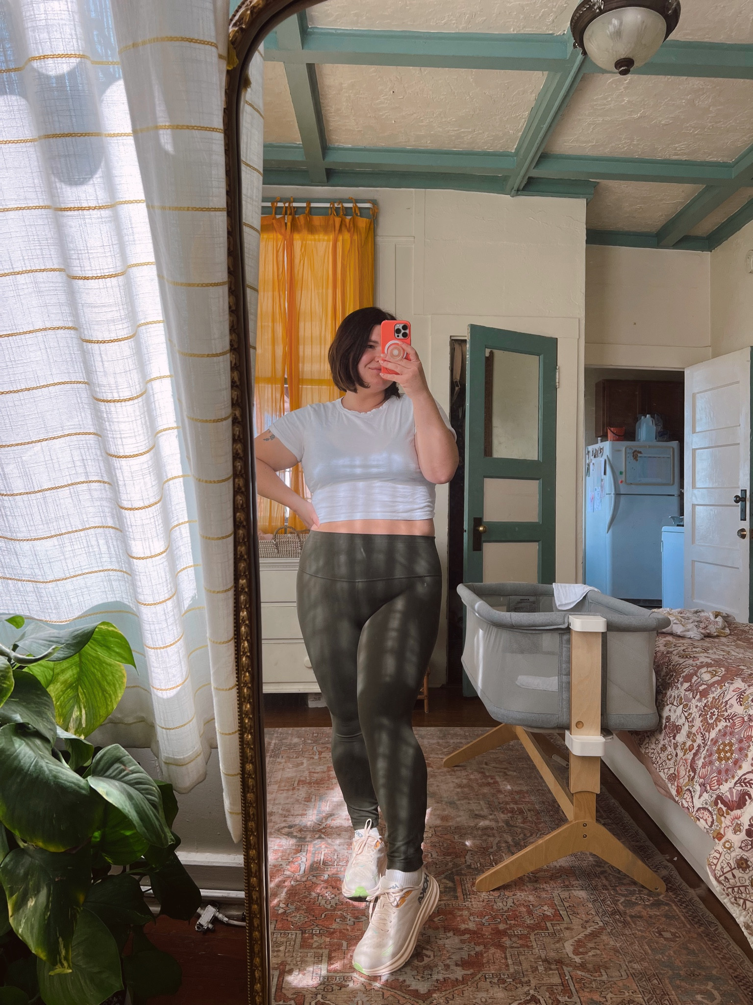 Went on our first family walk today and got to wear my new hoka Clifton’s that are so cute 😍 and they come in wide sizing! My favorite lululemon align leggings in olive (size 10 & 23” length) and an old Fabletics top. 

#LTKfitness #LTKshoecrush #LTKmidsize