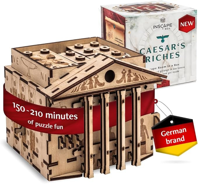 INSCAPE Caesar´s Riches Puzzle Box - Escape Room in A Box for Adults - Cluebox - Mind Puzzles fo... | Amazon (US)