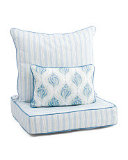 3pc Indoor Outdoor Oceana Conch Damask Deep Seat Cushion Set | TJ Maxx