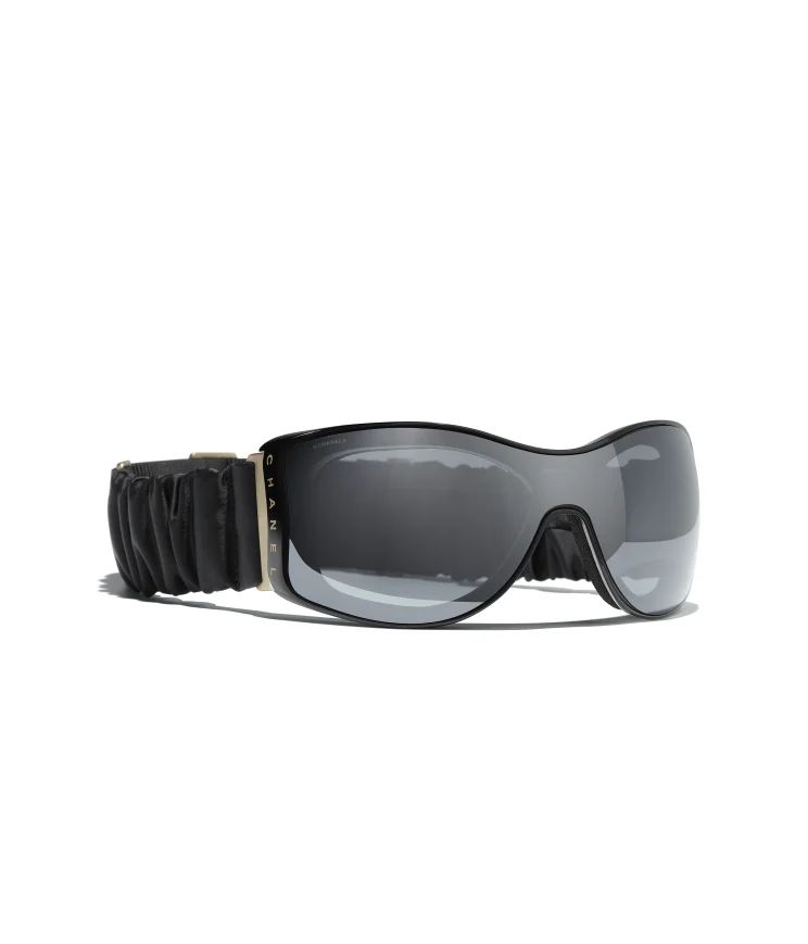 Sunglasses: Shield Sunglasses, acetate & technical satin — Fashion | CHANEL | Chanel, Inc. (US)