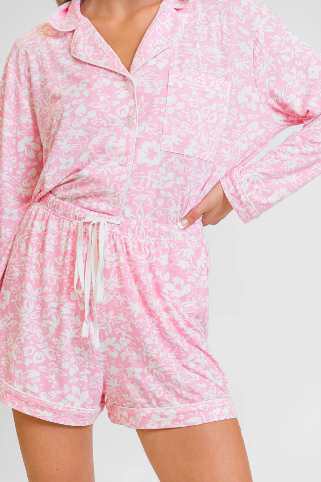 Good To Get Away In Kathy Floral Pajama Shorts | Pink Lily