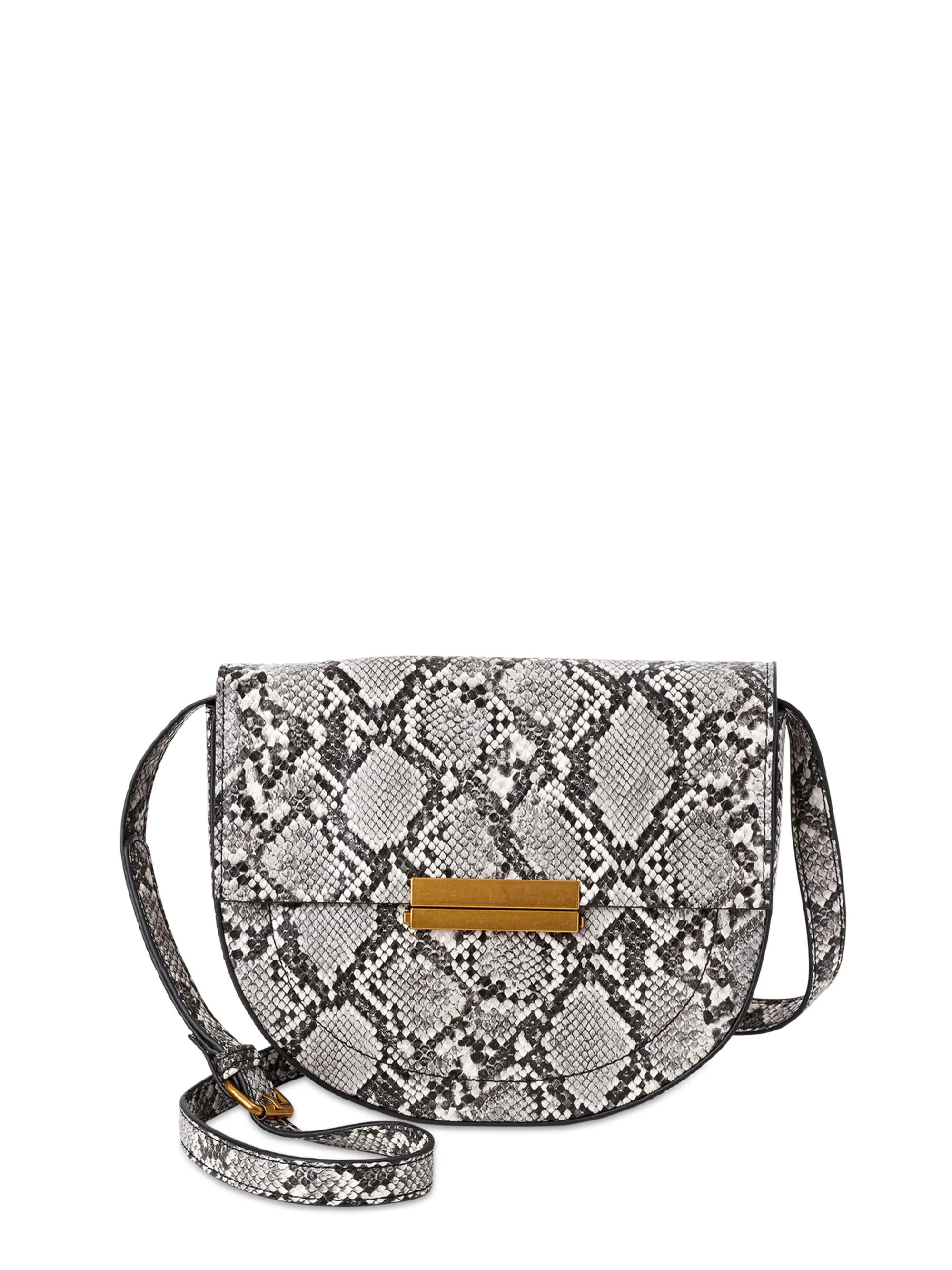 Scoop Women's Faux Leather Snake Crossbody Saddle Bag | Walmart (US)