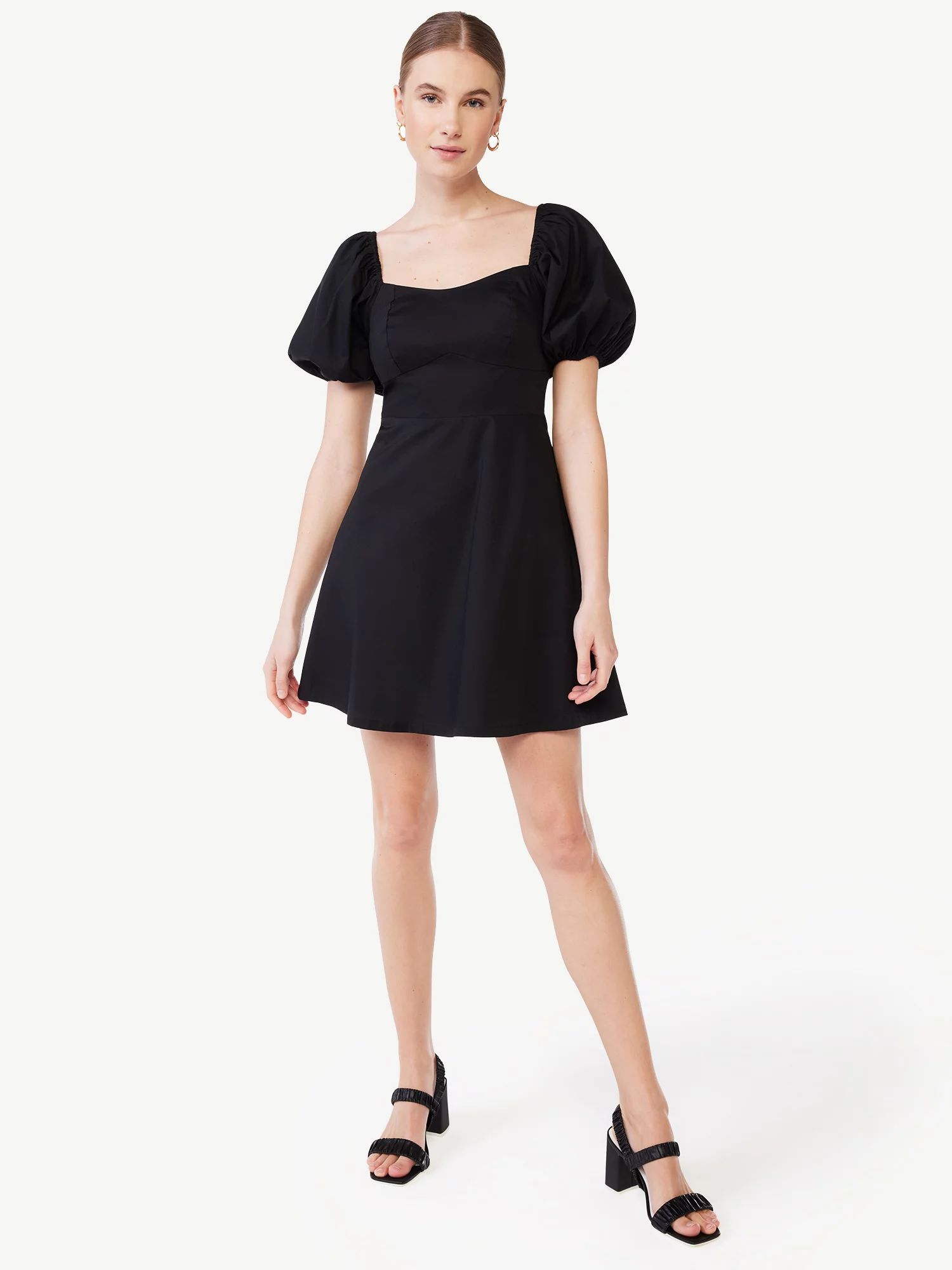 Scoop Women's Puff Sleeve Mini Dress | Walmart (US)