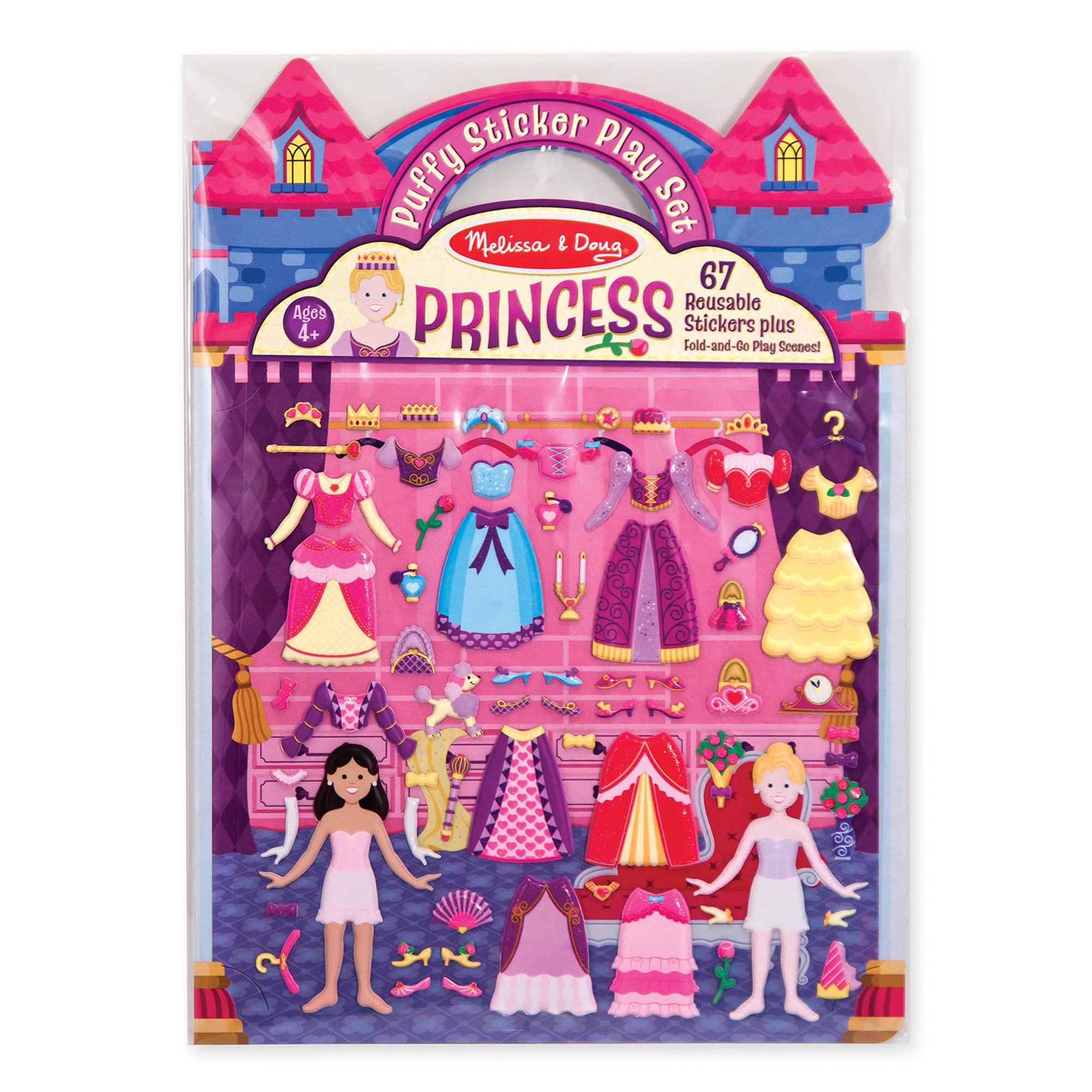 Melissa & Doug Puffy Sticker Set: Princess - 67 Reusable Stickers | Amazon (US)