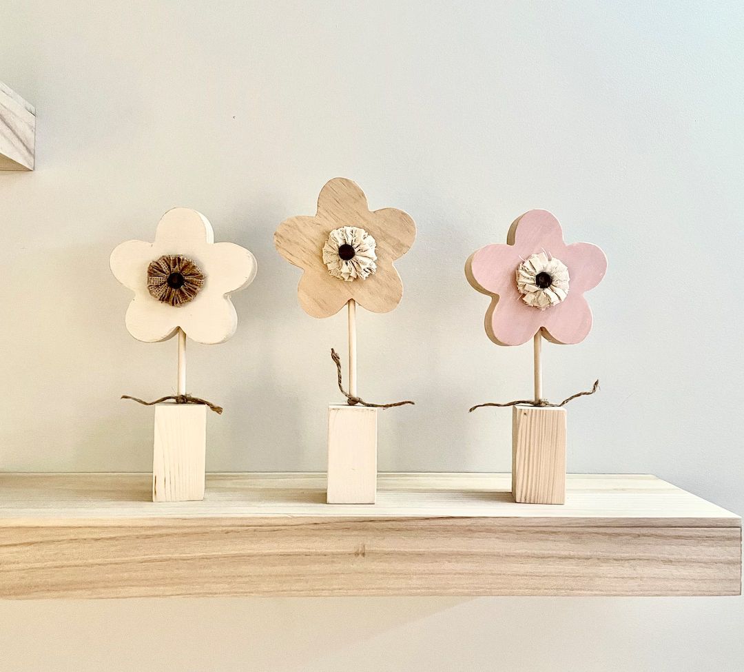 Wooden flowers for nursery, Baby girl shower gift, Spring decor, Modern style home and kids room | Etsy (US)