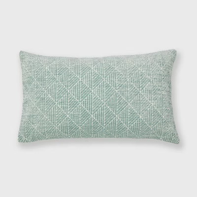 Geometric Chenille Woven Jacquard Reversible Throw Pillow - freshmint | Target