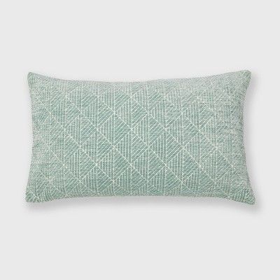 Geometric Chenille Woven Jacquard Reversible Throw Pillow - freshmint | Target