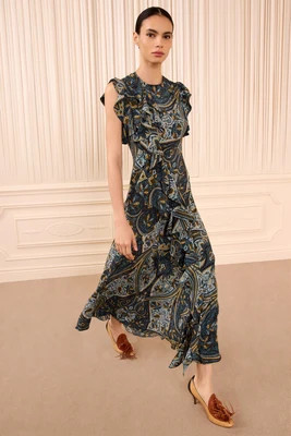 Ameline Sleeveless Silk Dress - Prussian | Ulla Johnson