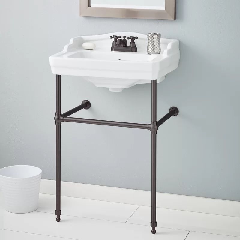 553-WH-1/575-AB Essex Metal 24" Console Bathroom Sink with Overflow | Wayfair North America