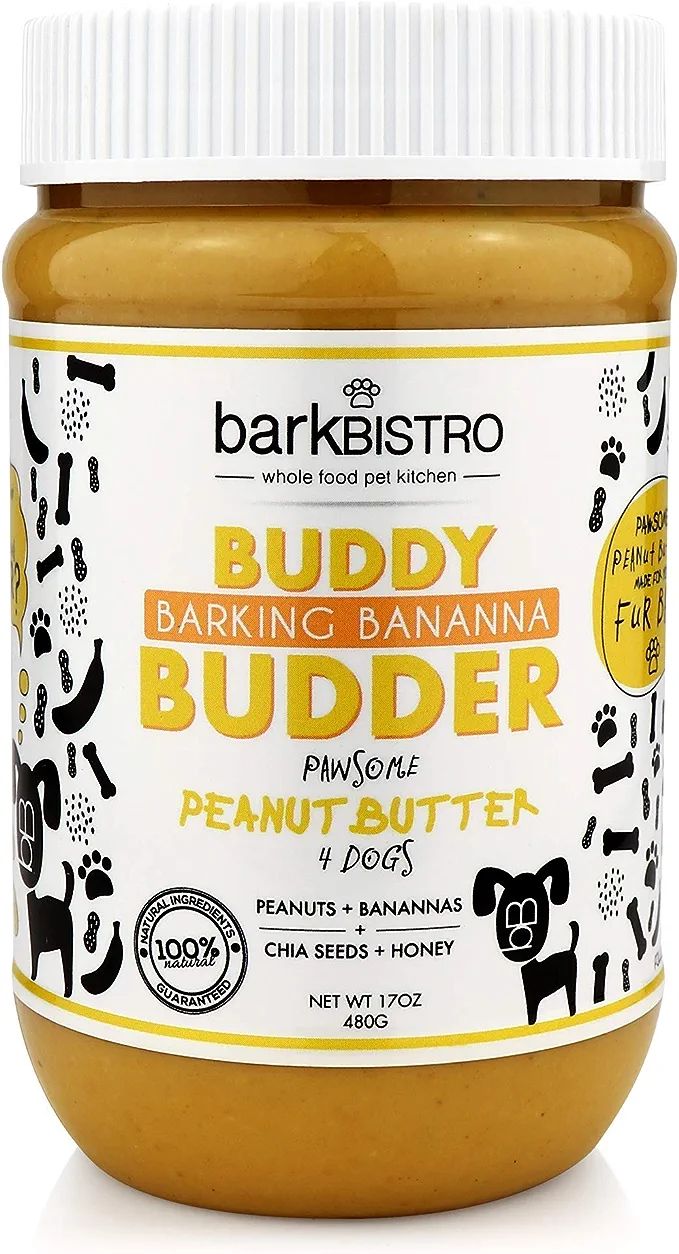 BUDDY BUDDER Bark Bistro Company, Barkin' Banana, 100% Natural Dog Peanut Butter, Healthy Peanut ... | Amazon (US)