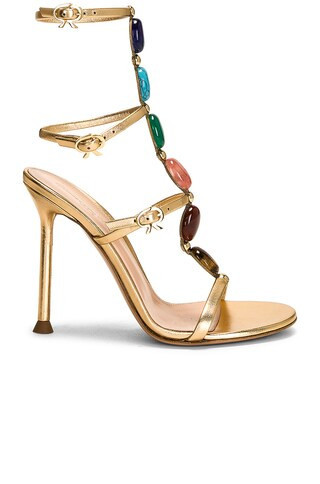 Gianvito Rossi Gladiator Sandal in Metallic Gold | FWRD 