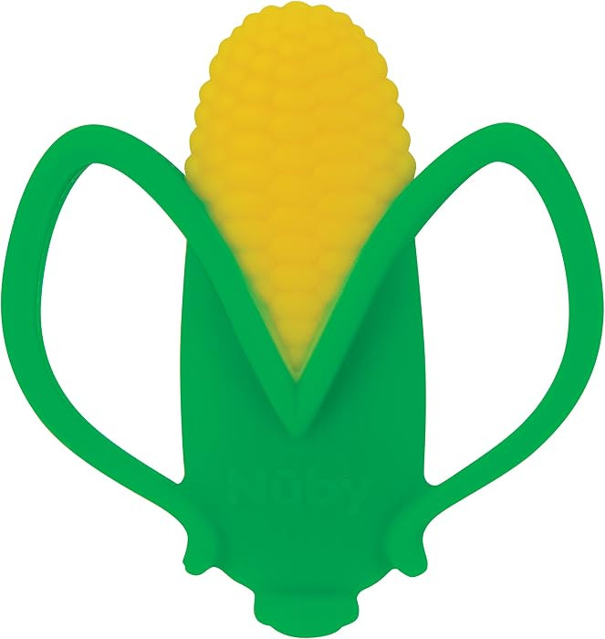 Nuby Veggie Teether for Teething Relief - Soft Baby Teething Toy - 3+ Months - Corn | Amazon (US)