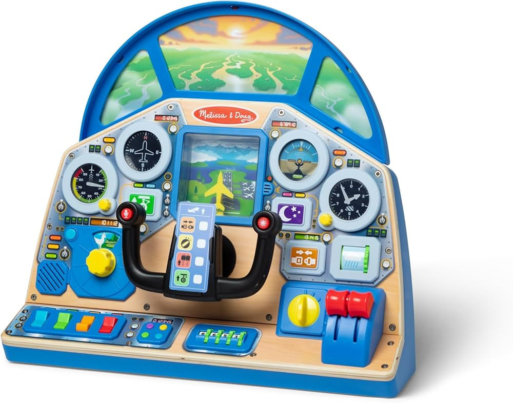 Melissa & Doug Jet Pilot Interactive Dashboard Wooden Toy for Boys and Girls Ages 3+ - FSC Certif... | Amazon (US)