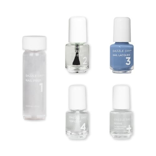 Dazzle Dry Mini Kit 4 Step System - Varsity Blues - A muted light denim. (5 Piece Kit / 5 Manicures) | Amazon (US)