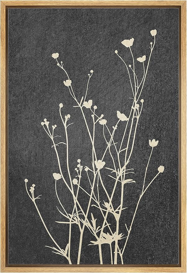 wall26 Framed Canvas Print Wall Art Duotone Forest Country Woodland Flowers Nature Wilderness Dig... | Amazon (US)