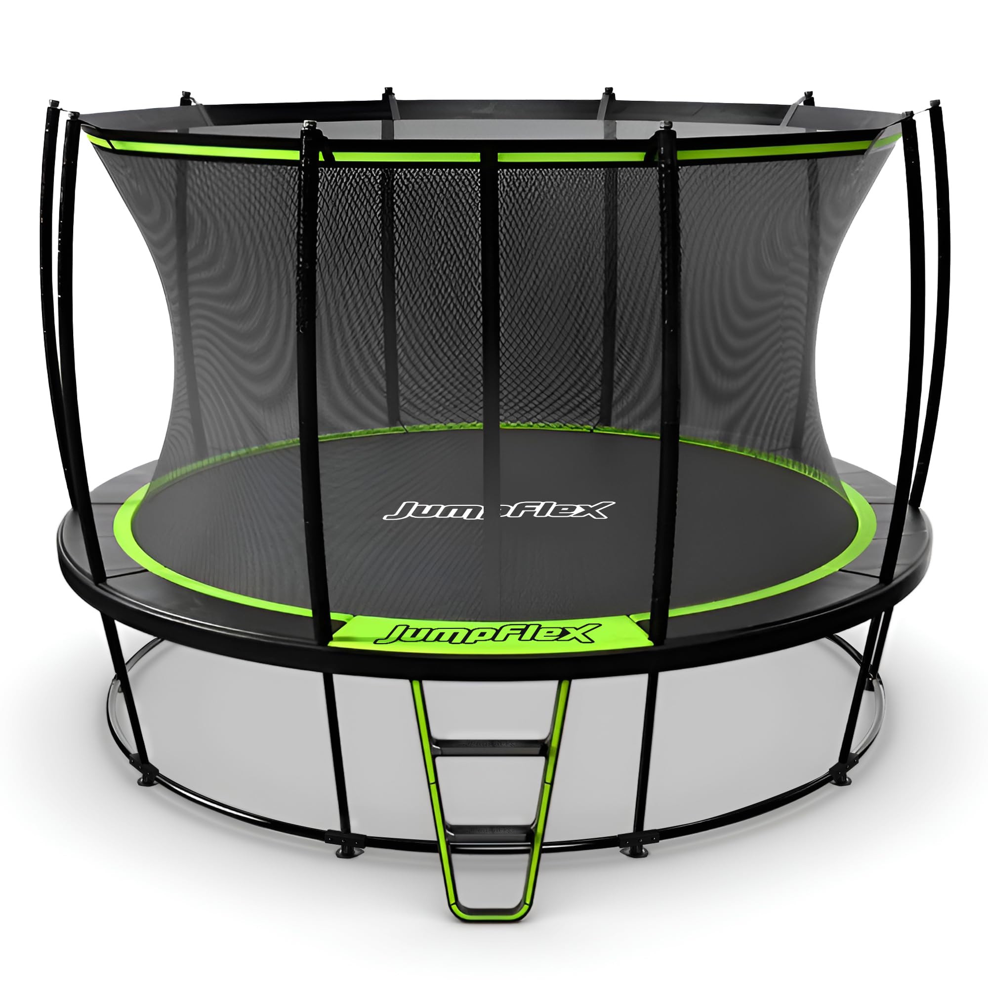 JumpFlex Hero Round Outdoor Backyard Trampoline with Net Safety Enclosure and Ladder - Heavy-Duty... | Amazon (US)