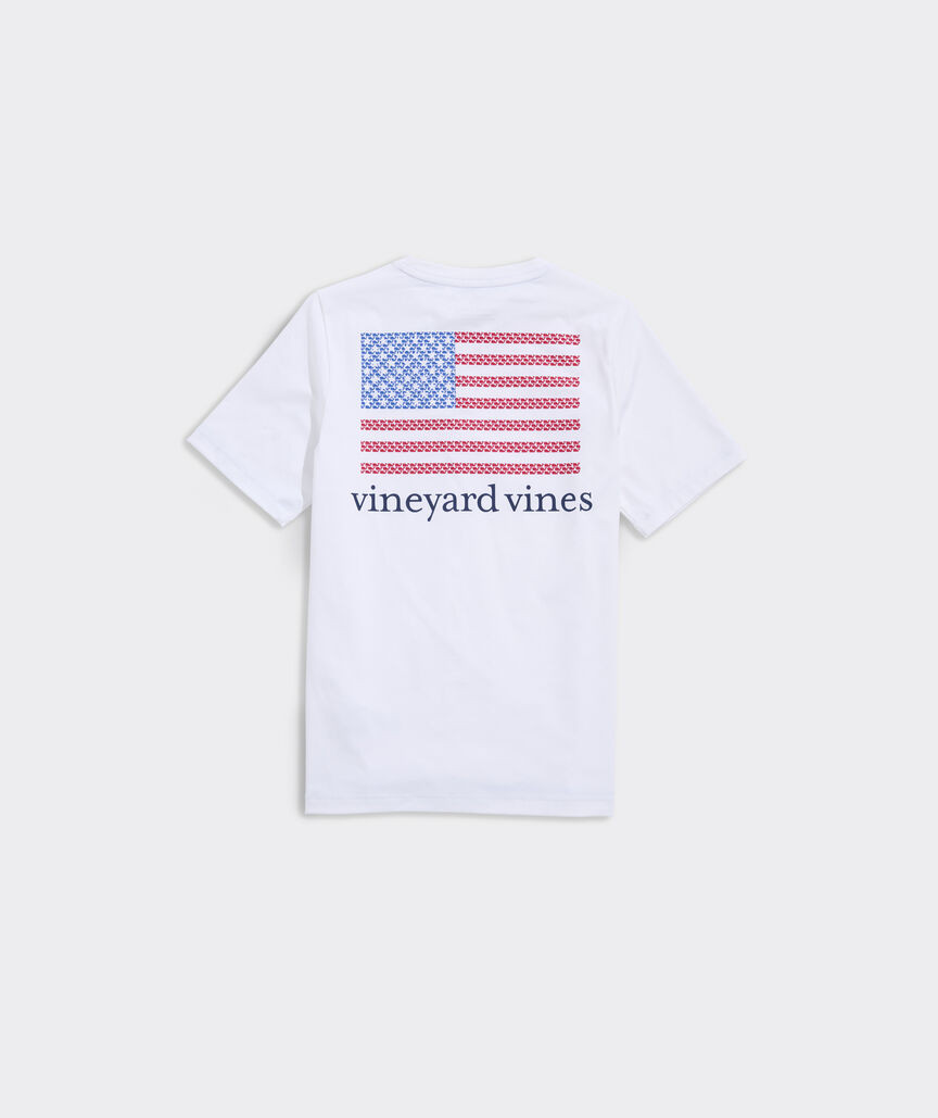 Boys' American Flag Whales Short-Sleeve Harbor Sun Performance Tee | vineyard vines