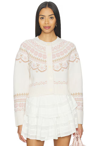 LoveShackFancy Shantae Cardigan in Pink Champagne from Revolve.com | Revolve Clothing (Global)
