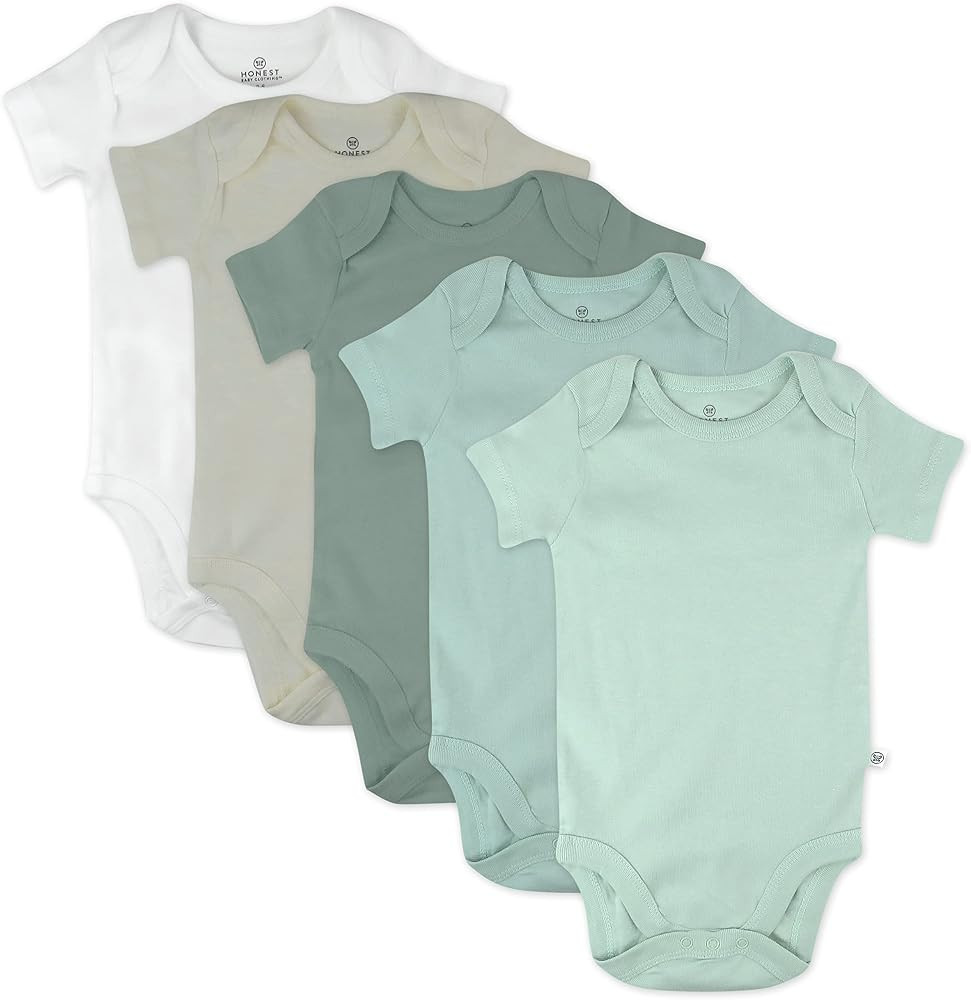 HonestBaby baby-boys 5-pack Short Sleeve Bodysuits One-piece 100% Organic Cotton for Infant Baby ... | Amazon (US)