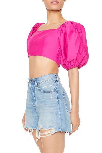 Puff-Sleeve Crop Top | Forever 21