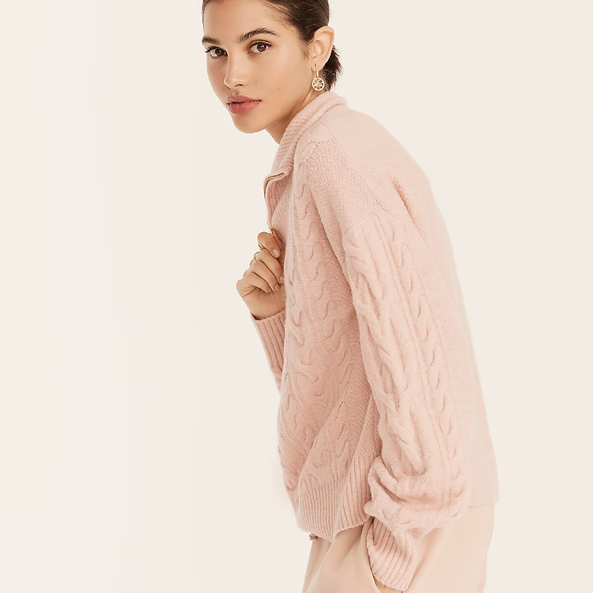 Cable-knit half-zip sweater in supersoft yarn | J. Crew US