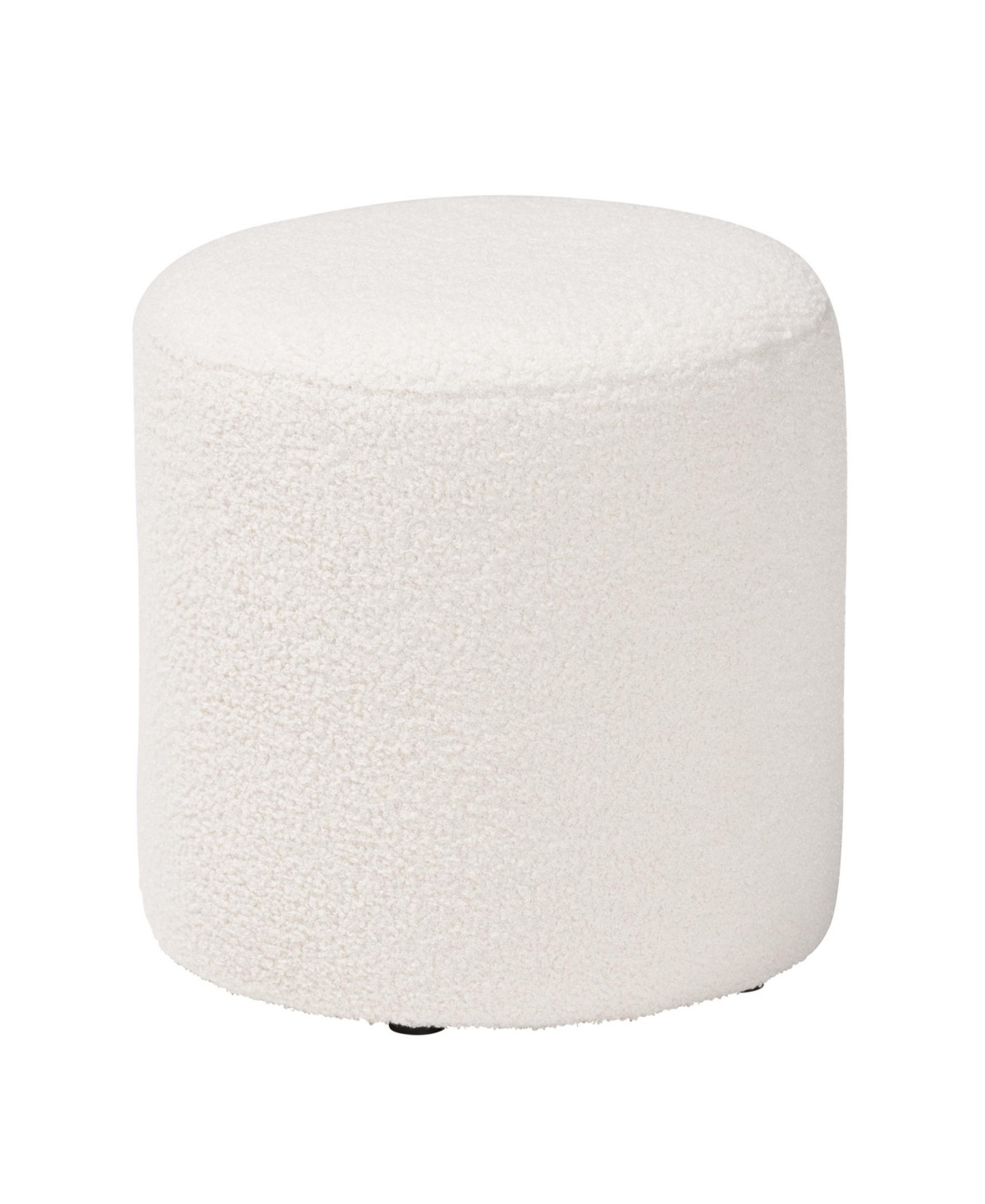 Furniture Tori 13.8" Wood Upholstered Ottoman - Ivory | Macy's