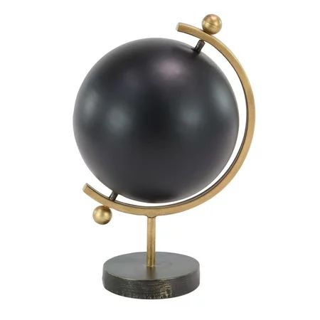 Decmode 17 X 9 Inch Contemporary Iron Black Globe, Black | Walmart (US)