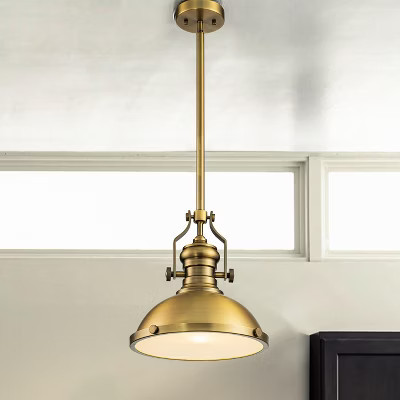 ALOADECOR 1-Light 13" Modern Industrial Antique Brass Single Dome Pendant Light For Kitchen Island | Target