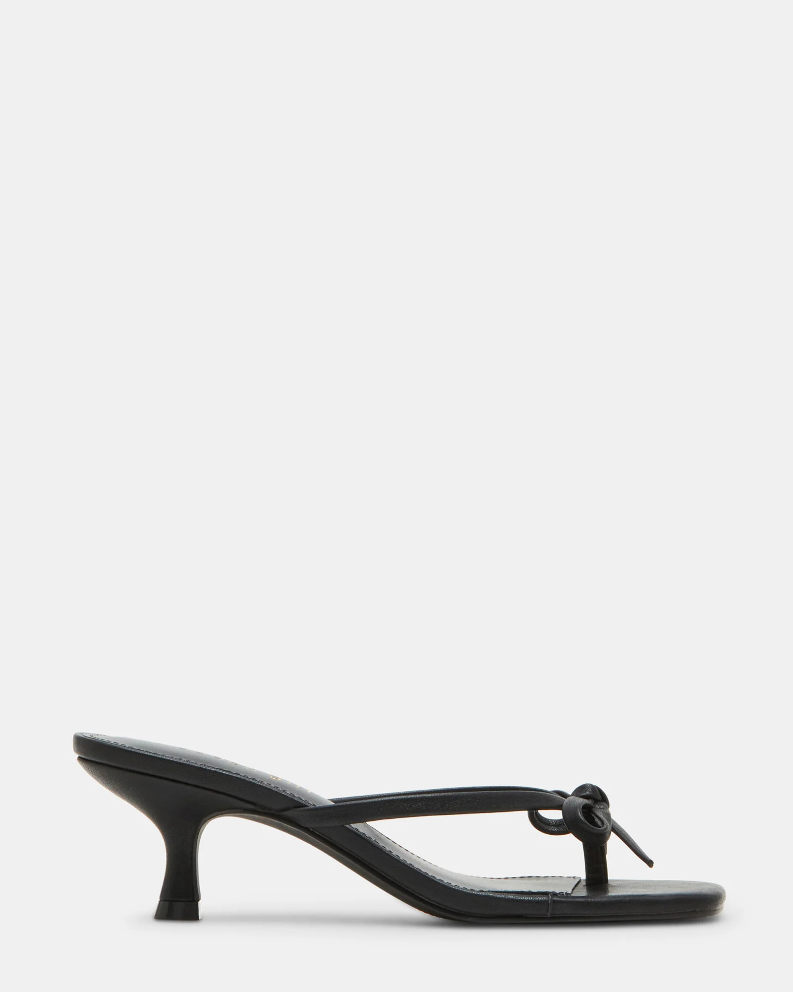 CHARLOTTE Black Paris Thong Square-Toe Mule Women's Heel | Steve Madden (US)